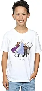 [Absolute Cult] Disney Boys Frozen 2 Group T-Shirt White 5-6 Years