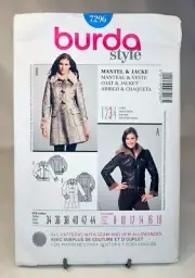 Pattern Misses Jacket Long or Short Size 8-18 Burda 7296