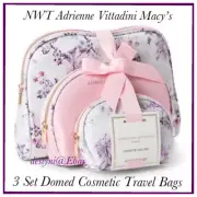 NWT Adrienne Vittadini Studio 3 Set Dome Cosmetic Cases MakeUp Travel Bags MACYS