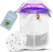 [QUASH] Indoor Fly Trap – Non-Zapper Mosquito & Bug Catcher with UV Light, Suction Fan & Sticky Glue Board – Safe & Effective Fly Swatter for Mosquitoes, Gnats, Mozzies, & Moths (White)
