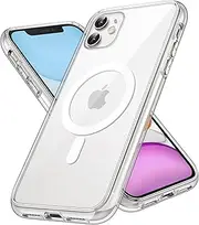 JETech Magnetic Case for iPhone 11 6.1-Inch Compatible with MagSafe Wireless Charging, Shockproof Phone Bumper Cover, Anti-Scratch Clear Back (Clear)