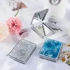 Mini Pocket Makeup Mirror Creative Cosmetic Compact Mirrors with Flowing San` HF