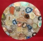 Mixed Agate Stone Table – Unique Natural Stone Accent Table for Stylish Home art