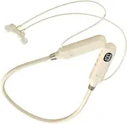 KICHOUSE Ergonomic Neck Wrap Headphones Beige Wireless Headset Microphone for Day Listening