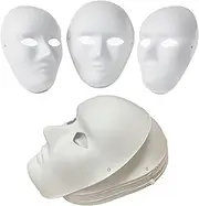 24 x Paper Mask White Plain Papier Mache Face Mask DIY Paintable Art&Craft Educational Kit Male Female