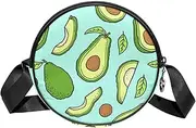 [FVQL] Round Crossbody Bag Purse Messenger Bag Shoulder Bag, avocado pattern
