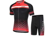 Men Cycling Jersey Set Breathable Quick-Dry Short Sleeve and Padded Shorts MTB Cycling Outfit Set