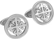 [JYHLSHBA] Cufflinks For Men 1 Pair Of Cross Flower Knight French Cufflinks Men'S Shirt Cufflinks Sleeve Pins