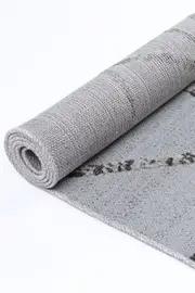 Aresa Grey Anthrasite Geometric Runner Rug