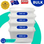 REUSABLE Take away Containers Plastic Food Container Lid 500/650/750/1000ml Bulk