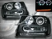 02-09 CHEVROLET TRAILBLAZER CCFL HALO ANGEL EYE PROJECTOR BLACK HEADLIGHTS LAMPS (for: Chevrolet)