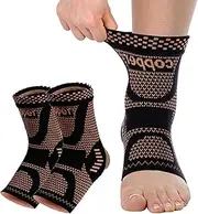 Copper Ankle Brace Plantar Fasciitis Socks,H HOME-MART Copper Infused Ankle Support Compression Sleeve for Men & Women, for Foot Pain Relief, Plantar Fasciitis, Sprained Ankle, Achilles Tendonitis,Recovery, Daytime or Night Use (Medium)