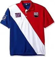 FOCO NFL Mens Diagonal Stripe Cotton Rugby Polo