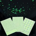 Kids Bedroom Fluorescent Decals Stars Dots Glow In Dark Luminous Wall Stickers