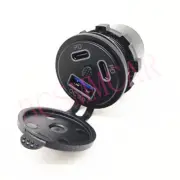Car Cell Phone Charger 3 Ports Dual 45W PD Type C Socket Power Outlet Adapter (for: Smart)