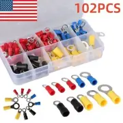 102X Insulated Ring/Spade/Crimp Wire Connectors Splice Terminals Kit 22-10AWG