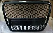 front grill car Car Front Grille For S6/RS6 Style Front Bumper Grille Mesh Hood Grill Grille Chrome Black Compatible For A6 C6 S6 4F SFG 05-11 Car-styling(Without)