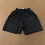 Soffe Youth Size 2XS Black Mesh Drawstring Waist Long Athletic Shorts NWT