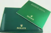 New Authentic Rolex Green Leather Certificate Card Holder Wallet Rare