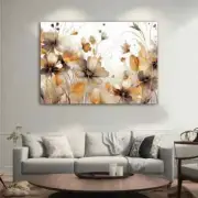 Gold Flowers Modern Abstract Painting Unframed Canvas Print Australian Wall Art