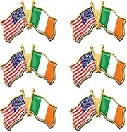 [rhungift] 6/12/50/100 Pack -American Ireland Friendship Flag Pins Bulk -1.4” Metal US USA Irish Lapel Pins Badge Button Souvenir