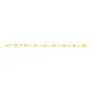 9ct Yellow Gold Heart Charm 19.7cm Bracelet