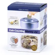 Coin Counting AU Coins/Money Digital LCD Display Clear Piggy Bank Counter Jar