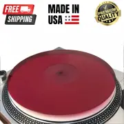 Acrylic Turntable Mat - 12" Acrylic Slipmat for Turntable - Lit Red