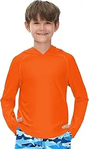 BesserBay Boys Sun Protection Hooded Long Sleeve Rashguard Shirt 1-14 Years