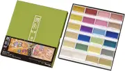 GANSAI TAMBI New 24 Metallic Color Set, Watercolor Paint Set, Professional-Quali