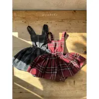 在飛比找蝦皮購物優惠-韓國連線~【MONBEBE 】冬季新款-蘇格蘭格子裙