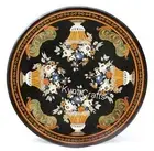 Marble Dining Table Top Antique Pattern Inlay Work Office Table with Royal Look