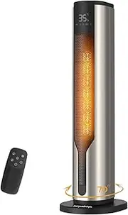 2000W Space Heater for Indoor Use, 60cm Height Portable Fan Heater, 70° Oscillating Tower Space Heater with Remote, 4 Modes, 12H Timer, Overheating & Tip-Over Protection, Electric Heater for Home