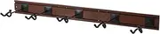 Guitar Rack for Multiple Guitars Wall Mount Hanger Holds 5 Guitars Aluminum Alloy Adjustable Hook Position Slatwall Rail Stand for Acoustic Electric Guitars Bass Violin Ukulele Banjo Brown