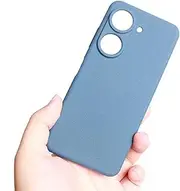 [QUIETIP] Case Compatible with Asus Zenfone 9 & Zenfone 10,Shockproof Protective Soft Thin Silicone Matte Non Slip Bumper Cover,with Screen Protector,Blue
