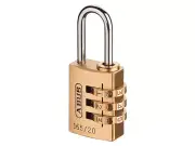 ABUS Mechanical 165/20 20mm Solid Brass Body Combination Padlock (3-Digit) Card