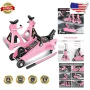 Fast Lift Pink Hydraulic Trolley Jack Set - 2 Ton Capacity & Adjustable Stands