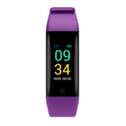 T10 0.96" IPS Touch Screen IP68 Waterproof Smart Watch Heart Rate Sleeping Monitor Multiple Sports Modes Fitness Exercise Bracelet PURPLE COLOR