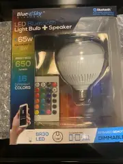 Blue Sky LED Bluetooth Light Bulb Plus Speaker with Remote - Different Colors
