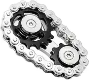 Yilceemy Metal Sprocket Chain Fidget, Cool Assembly Fidget Spinner Ring, Novelty Hand Finger Spinner, for Anti-Anxiety (6 x 3.5 cm)