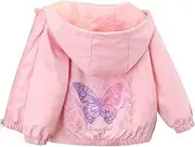 [Amur Leopard] Girls' Thin Hooded Jacket, Spring Jacket, Wind Jacket for Summer, Autumn, pink, 86