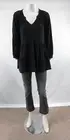 NWT MAUVE by Anthropologie Women's Black Tiered Tunic Top Size XS #OS796
