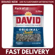 David Roasted & Salted Original Jumbo Sunflower Seeds, 5.25 oz (Pack of 12)