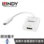 LINDY台中旗艦店 林帝 LINDY 主動式 USB TYPE-C TO HDMI 4K轉接器 (43244)