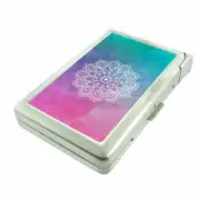 Watercolor Mandala Em1 Cigarette Case with Built in Lighter Metal Wallet