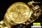 NEW Invicta Men's 45mm PILOT Specialty Chronograph GOLD DIAL Gold Tone SS Watch