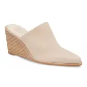 Dolce Vita Beema Slip On Pointed Toe Wedge Mules Sand Nubuck Size 10