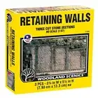 Woodland Scenics Cut Stone Wing Wall HO Scale Cut Stone Retaining Walls (3pc) C1