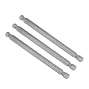 Ball End Hex Head Drill Bit H6 Head 4" L 1/4" Shank Steel Screwdriver Bits 3Pcs