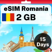 eSIM Romania - 2 GB - 15 Days - Travel eSIM | QR code activation